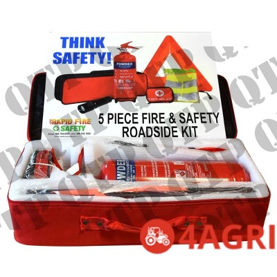 5 Piece Fire & Safety Roadside Kit