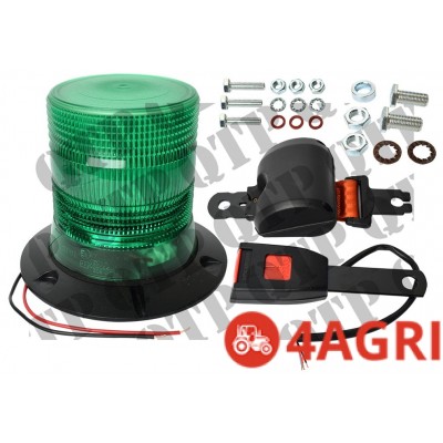 Beacon 3 Bolt Green With Seat Belt Domed